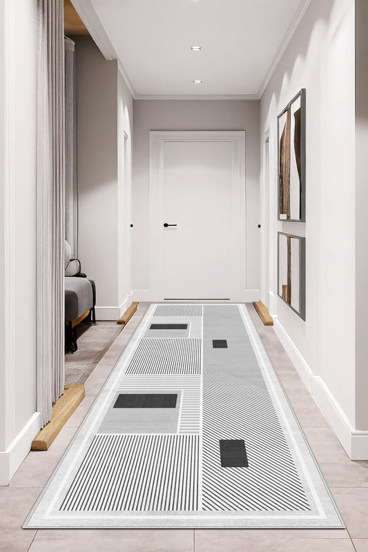 West Home Dijital Baskılı Yıkanabilir Kaymaz Taban Salon, Mutfak ve Yolluk Halısı - 616 Grey