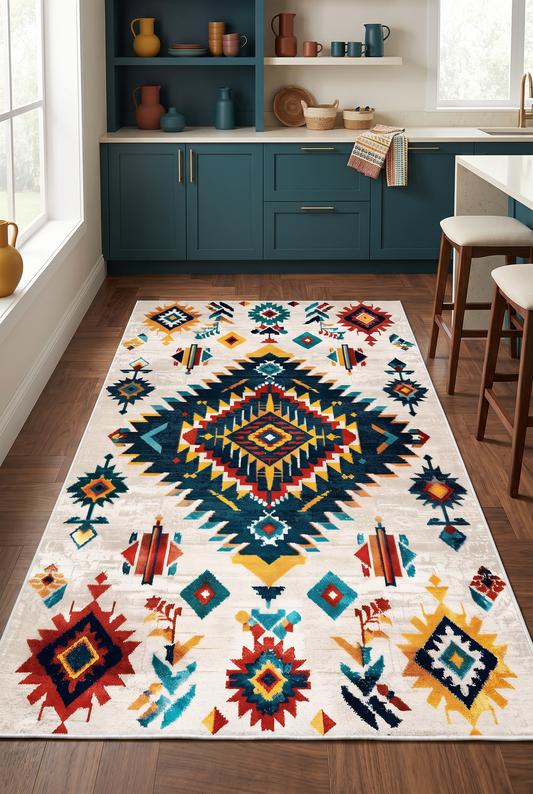 West Home Dijital Baskılı Yıkanabilir Kaymaz Taban Salon, Mutfak ve Yolluk Halısı-643 Multy