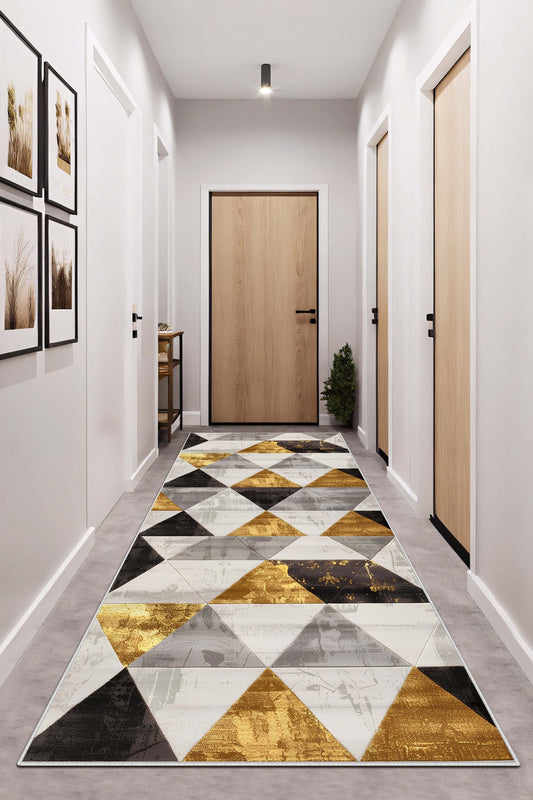 West Home Dijital Baskılı Yıkanabilir Kaymaz Taban Salon, Mutfak ve Yolluk Halısı-657 Grey