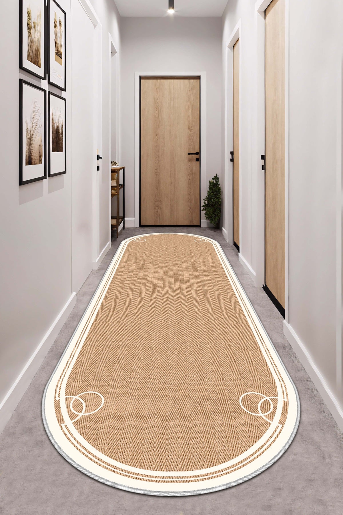 West Home Dijital Baskılı Yıkanabilir Kaymaz Taban Salon, Mutfak ve Yolluk Halısı-659 Beige