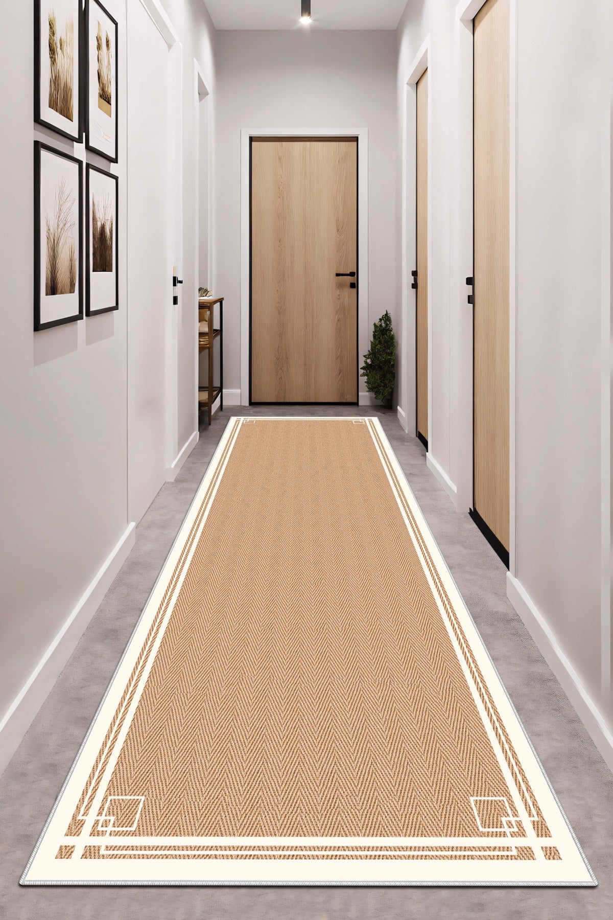 West Home Dijital Baskılı Yıkanabilir Kaymaz Taban Salon, Mutfak ve Yolluk Halısı-659 Beige