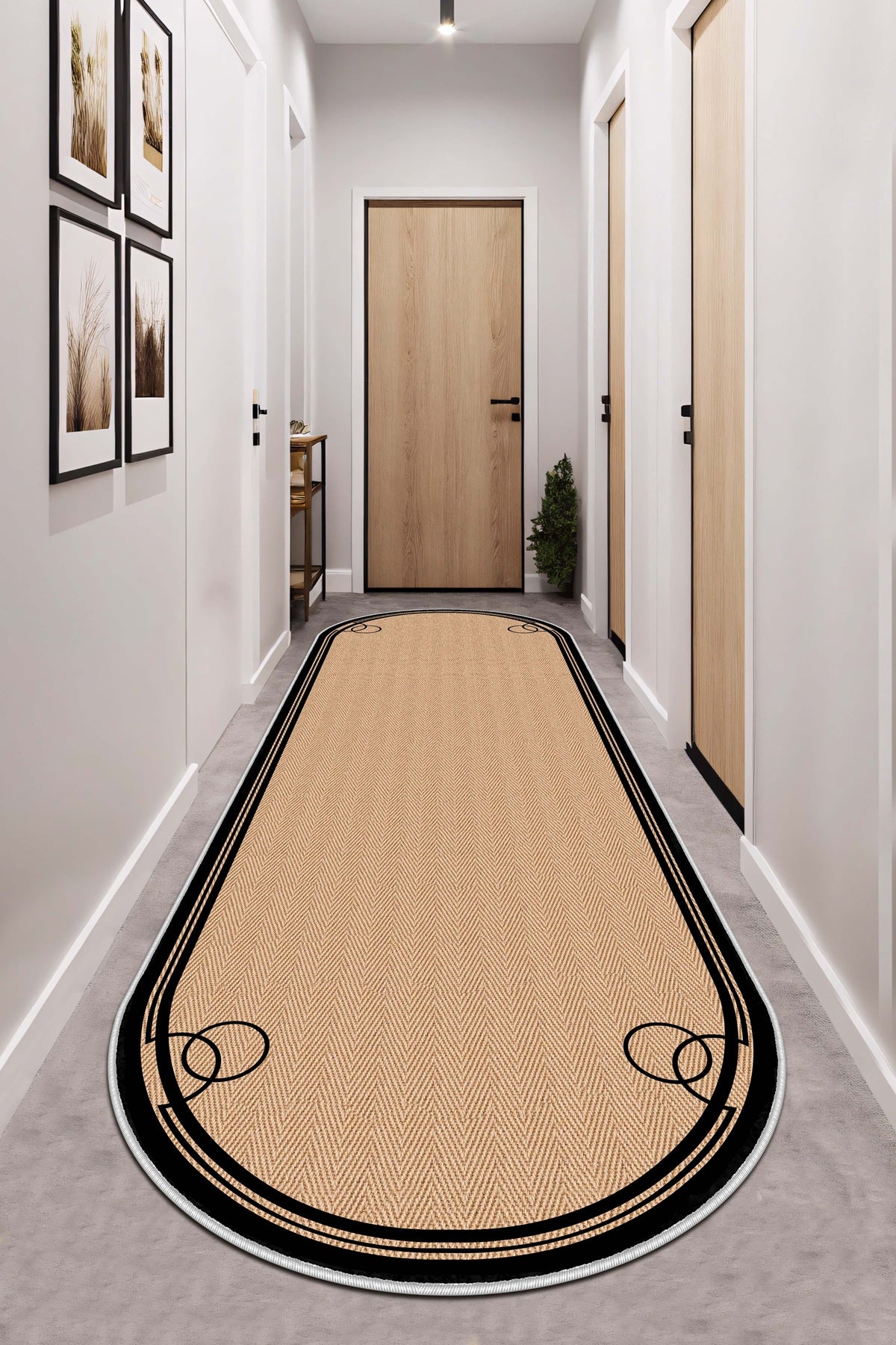 West Home Dijital Baskılı Yıkanabilir Kaymaz Taban Salon, Mutfak ve Yolluk Halısı-659 Black