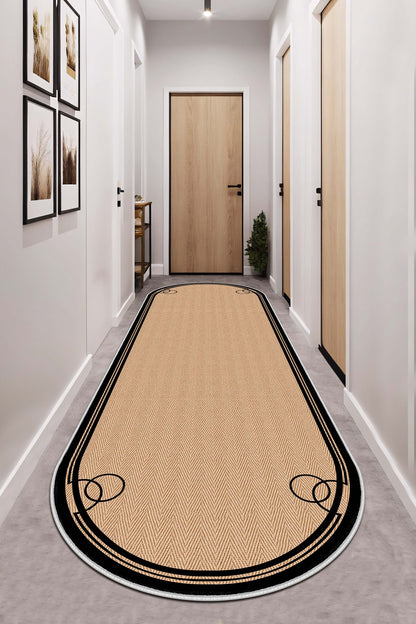 West Home Dijital Baskılı Yıkanabilir Kaymaz Taban Salon, Mutfak ve Yolluk Halısı-659 Black