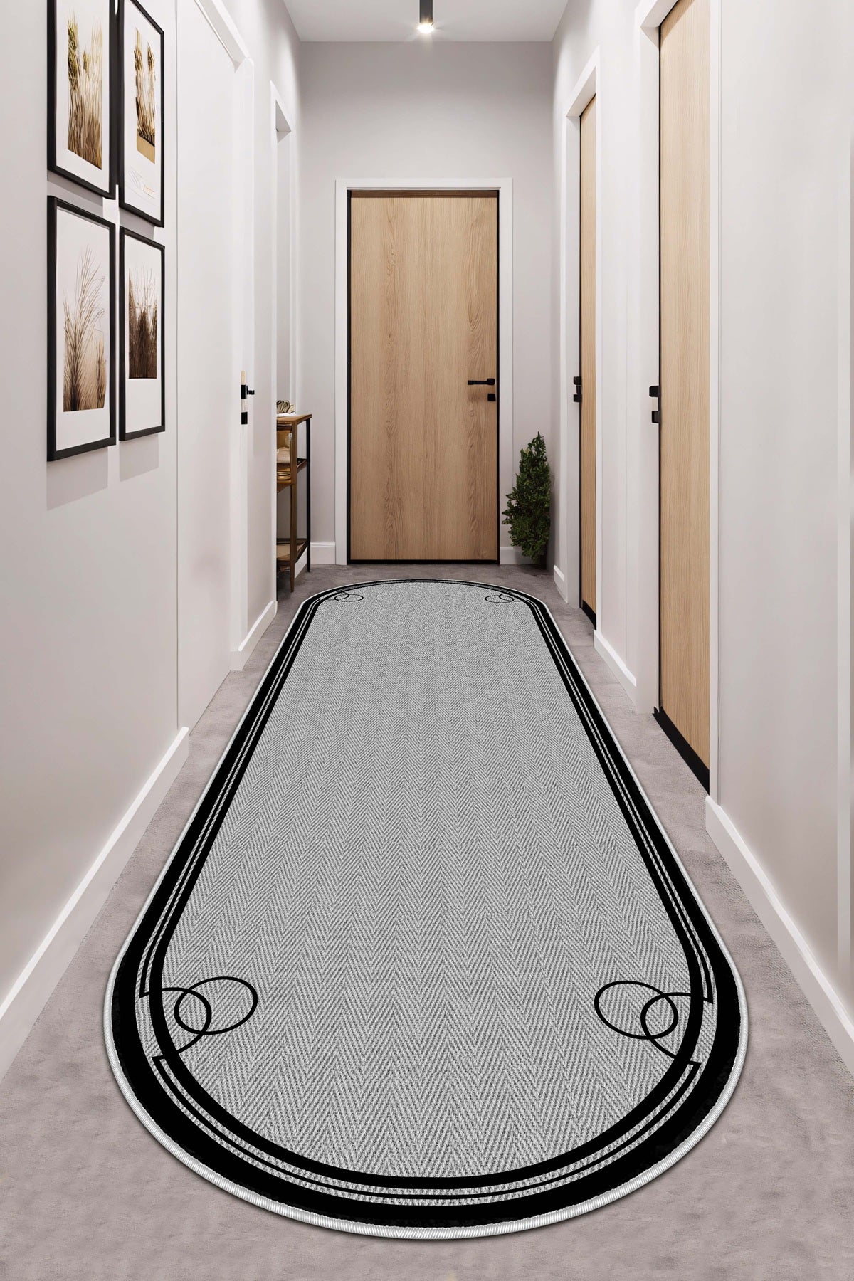 West Home Dijital Baskılı Yıkanabilir Kaymaz Taban Salon, Mutfak ve Yolluk Halısı-659 Grey
