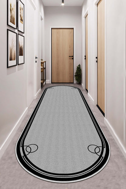 West Home Dijital Baskılı Yıkanabilir Kaymaz Taban Salon, Mutfak ve Yolluk Halısı-659 Grey