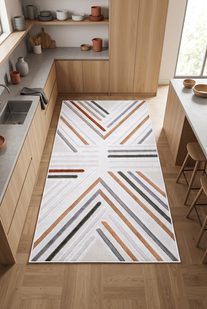 West Home Digital Print Washable Non-Slip Base Living Room, Kitchen and Hallway Rug - 662 Multy