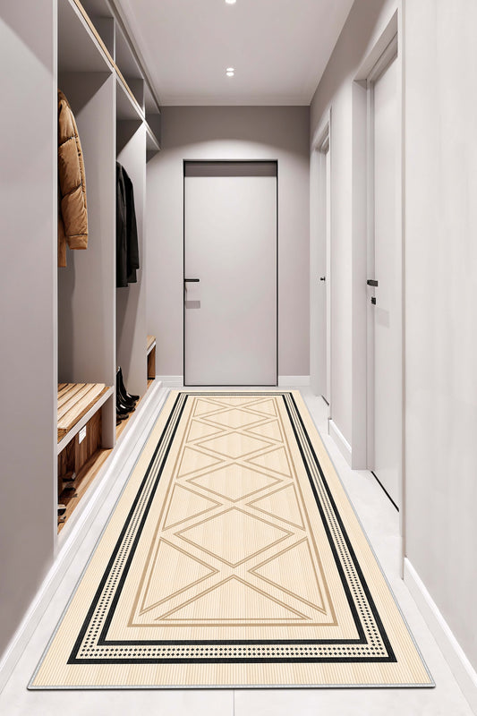 West Home Dijital Baskılı Yıkanabilir Kaymaz Taban Salon, Mutfak ve Yolluk Halısı-663 Beige