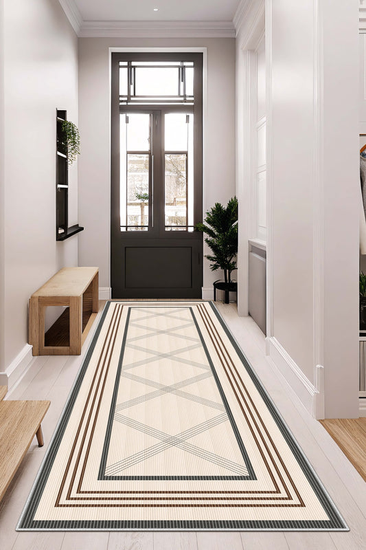 West Home Dijital Baskılı Yıkanabilir Kaymaz Taban Salon, Mutfak ve Yolluk Halısı-664 Beige