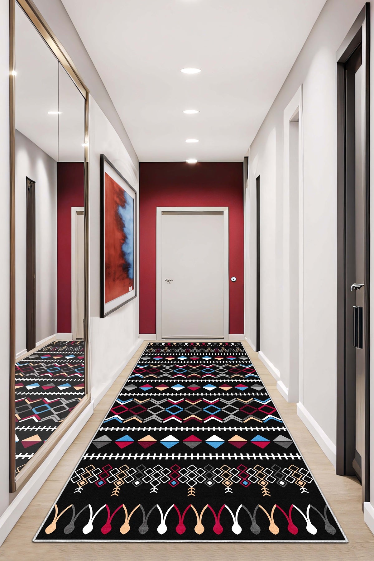 West Home Dijital Baskılı Yıkanabilir Kaymaz Taban Salon, Mutfak ve Yolluk Halısı-667 Multy