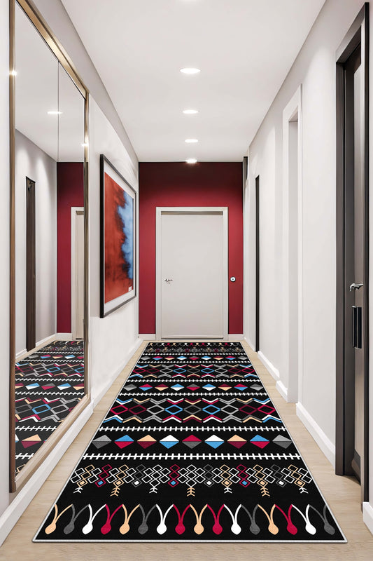 West Home Dijital Baskılı Yıkanabilir Kaymaz Taban Salon, Mutfak ve Yolluk Halısı-667 Multy