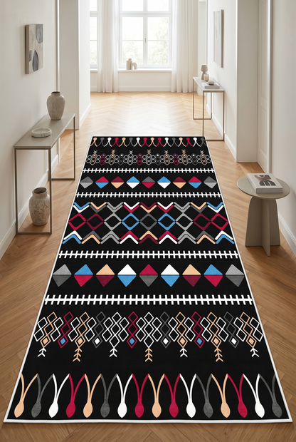 West Home Digital Print Washable Non-Slip Base Living Room, Kitchen and Hallway Rug - 667 Multy