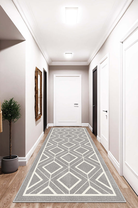 West Home Dijital Baskılı Yıkanabilir Kaymaz Taban Salon, Mutfak ve Yolluk Halısı-674 Grey