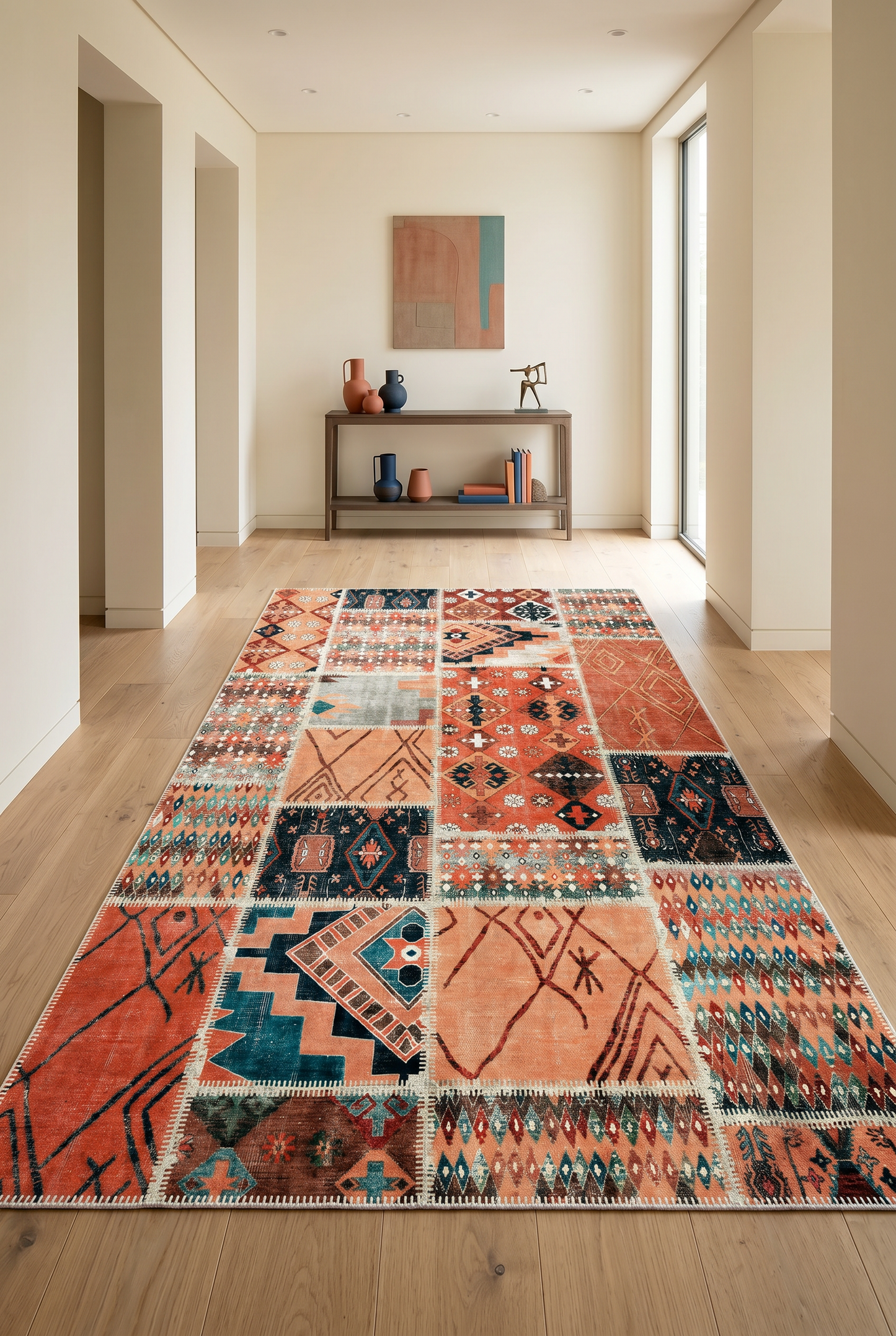 West Home Dijital Baskılı Yıkanabilir Kaymaz Taban Salon, Mutfak ve Yolluk Halısı-734 Multy