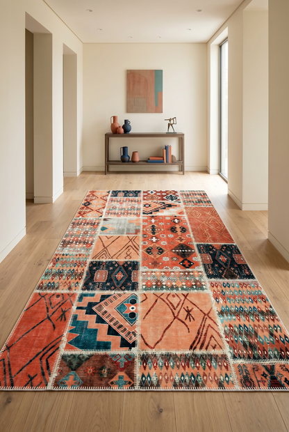 West Home Dijital Baskılı Yıkanabilir Kaymaz Taban Salon, Mutfak ve Yolluk Halısı-734 Multy