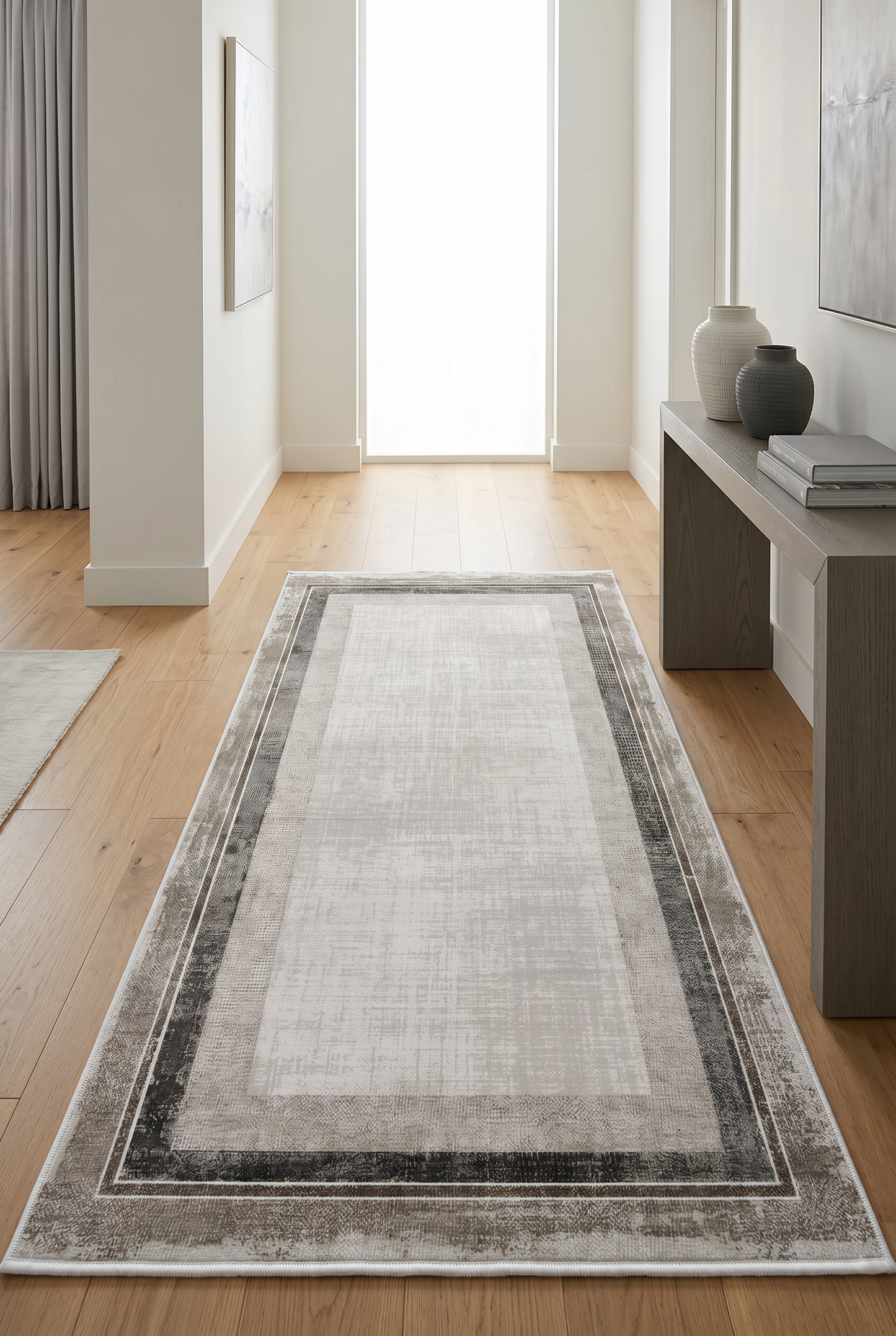 West Home Dijital Baskılı Yıkanabilir Kaymaz Taban Salon, Mutfak ve Yolluk Halısı-757 Beige