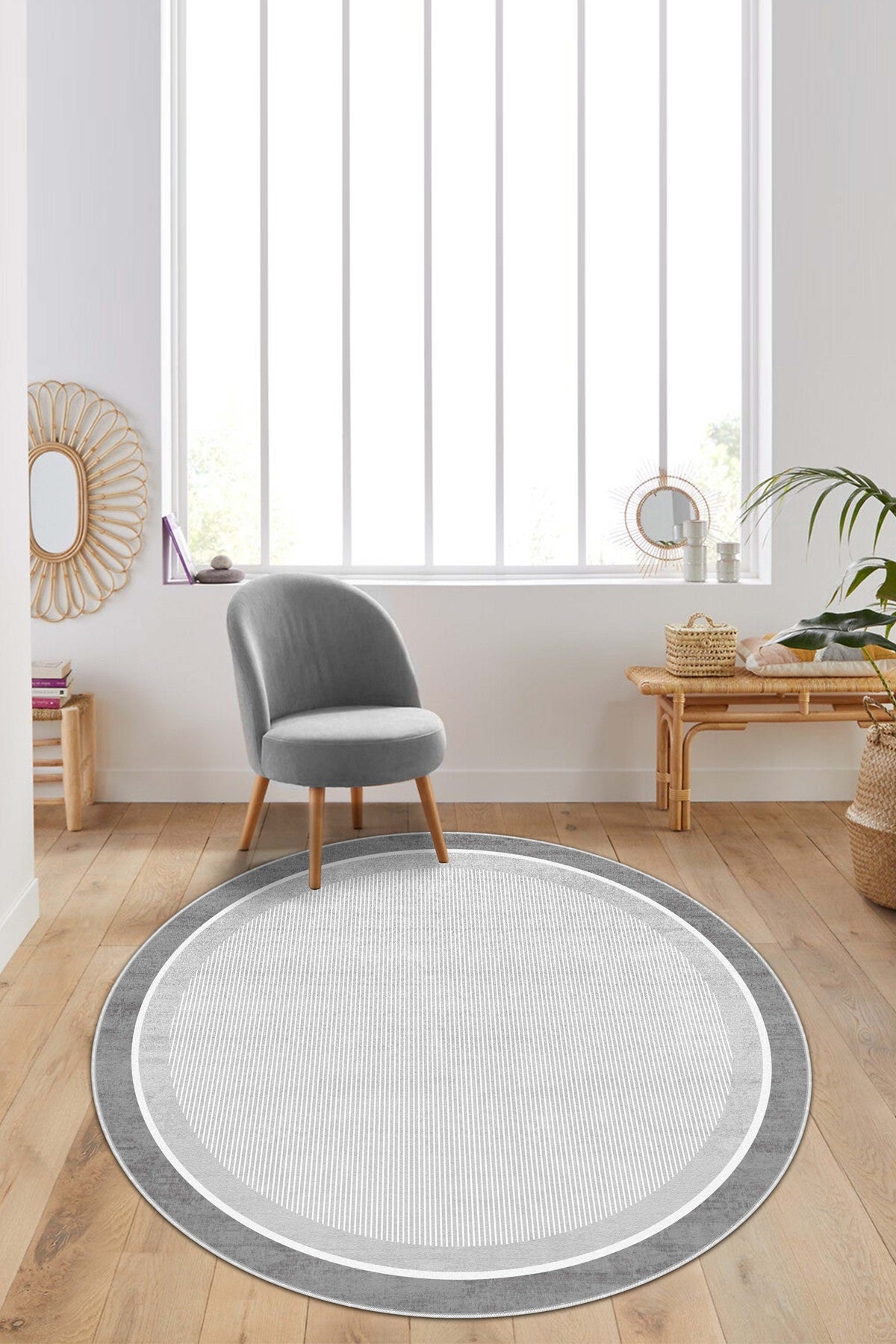 West Home Digital Print Washable Non-Slip Living Room, Kitchen and Hallway Rug - 600 Grey