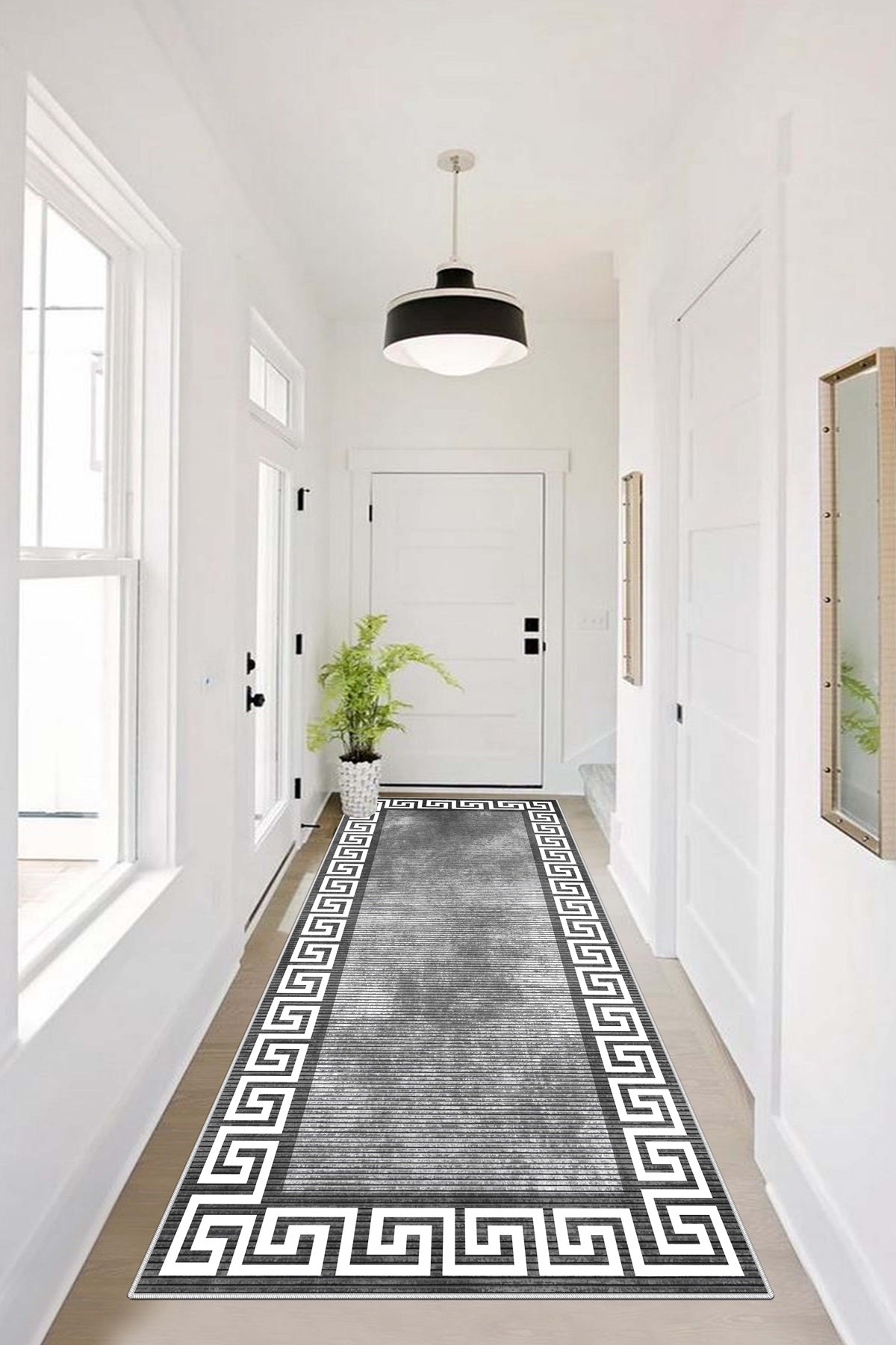 West Home Dijital Baskılı Yıkanabilir Kaymaz Taban Salon, Mutfak ve Yolluk Halısı-281 Grey