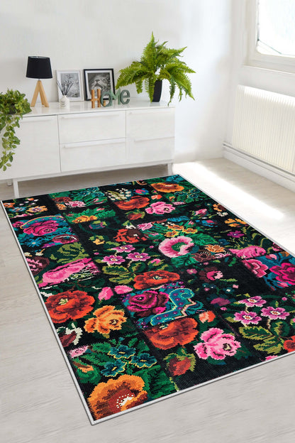 West Home Dijital Baskılı Yıkanabilir Kaymaz Taban Salon, Mutfak ve Yolluk Halısı-480 Multy