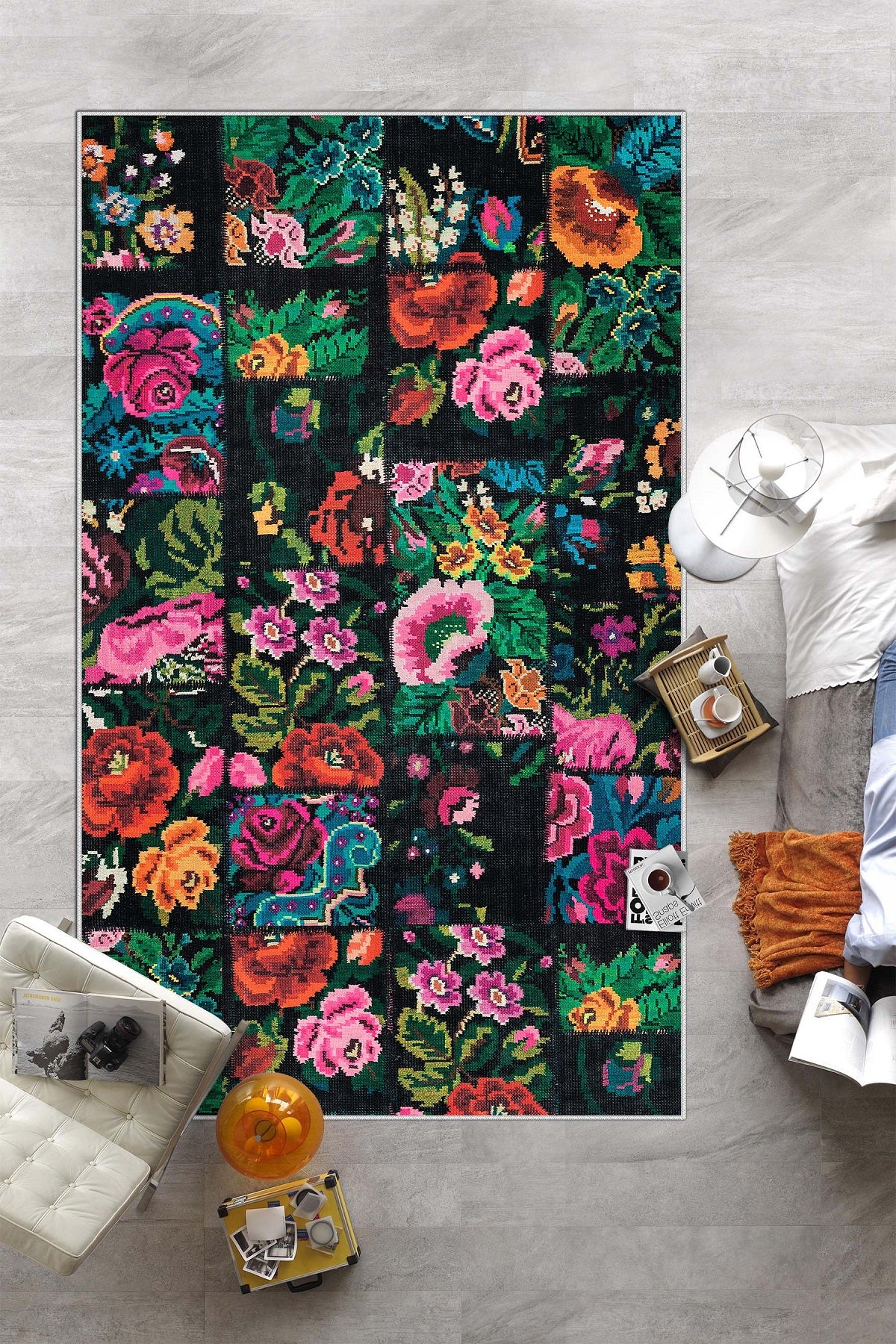 West Home Dijital Baskılı Yıkanabilir Kaymaz Taban Salon, Mutfak ve Yolluk Halısı-480 Multy
