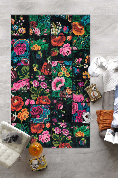 West Home Dijital Baskılı Yıkanabilir Kaymaz Taban Salon, Mutfak ve Yolluk Halısı-480 Multy