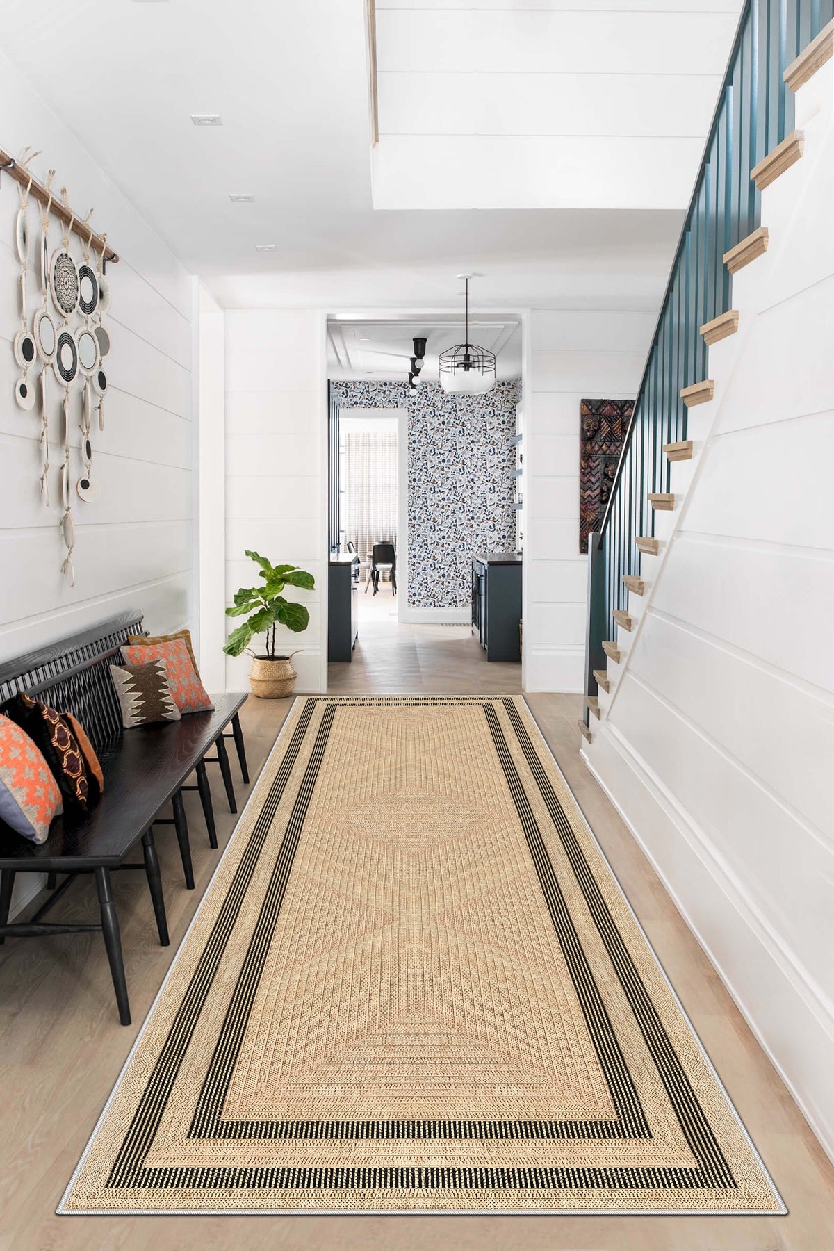 West Home Dijital Baskılı Yıkanabilir Kaymaz Taban Salon, Mutfak ve Yolluk Halısı-594 Beige