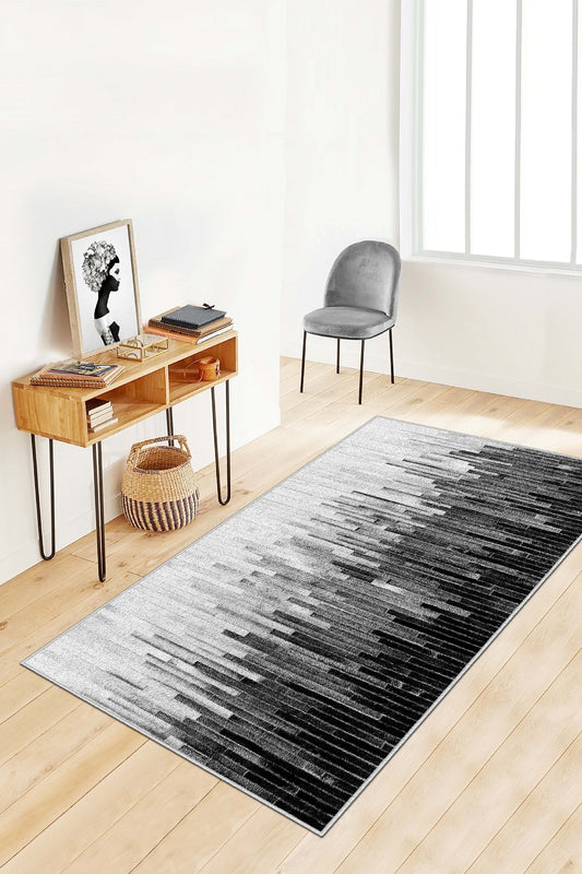 West Home Dijital Baskılı Yıkanabilir Kaymaz Taban Salon, Mutfak ve Yolluk Halısı-248 Grey