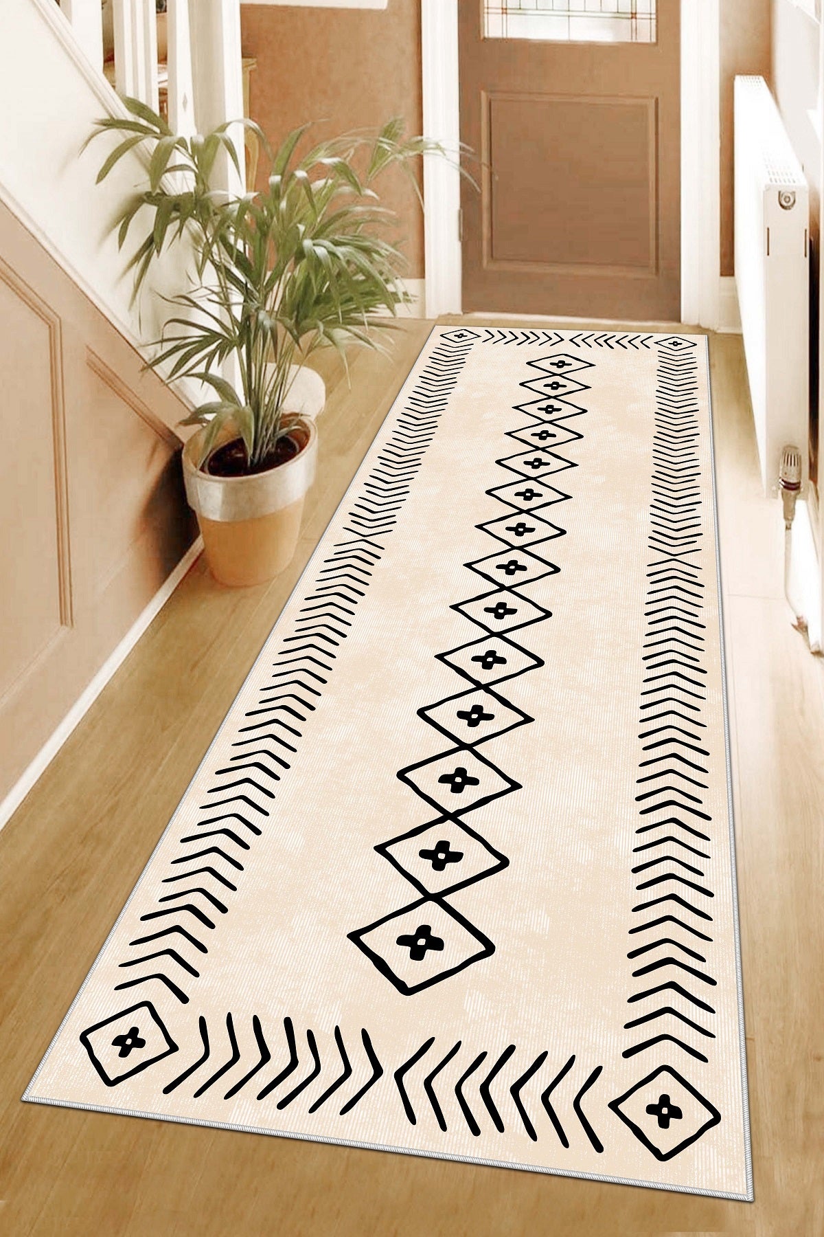 West Home Dijital Baskılı Yıkanabilir Kaymaz Taban Salon, Mutfak ve Yolluk Halısı-375 Beige