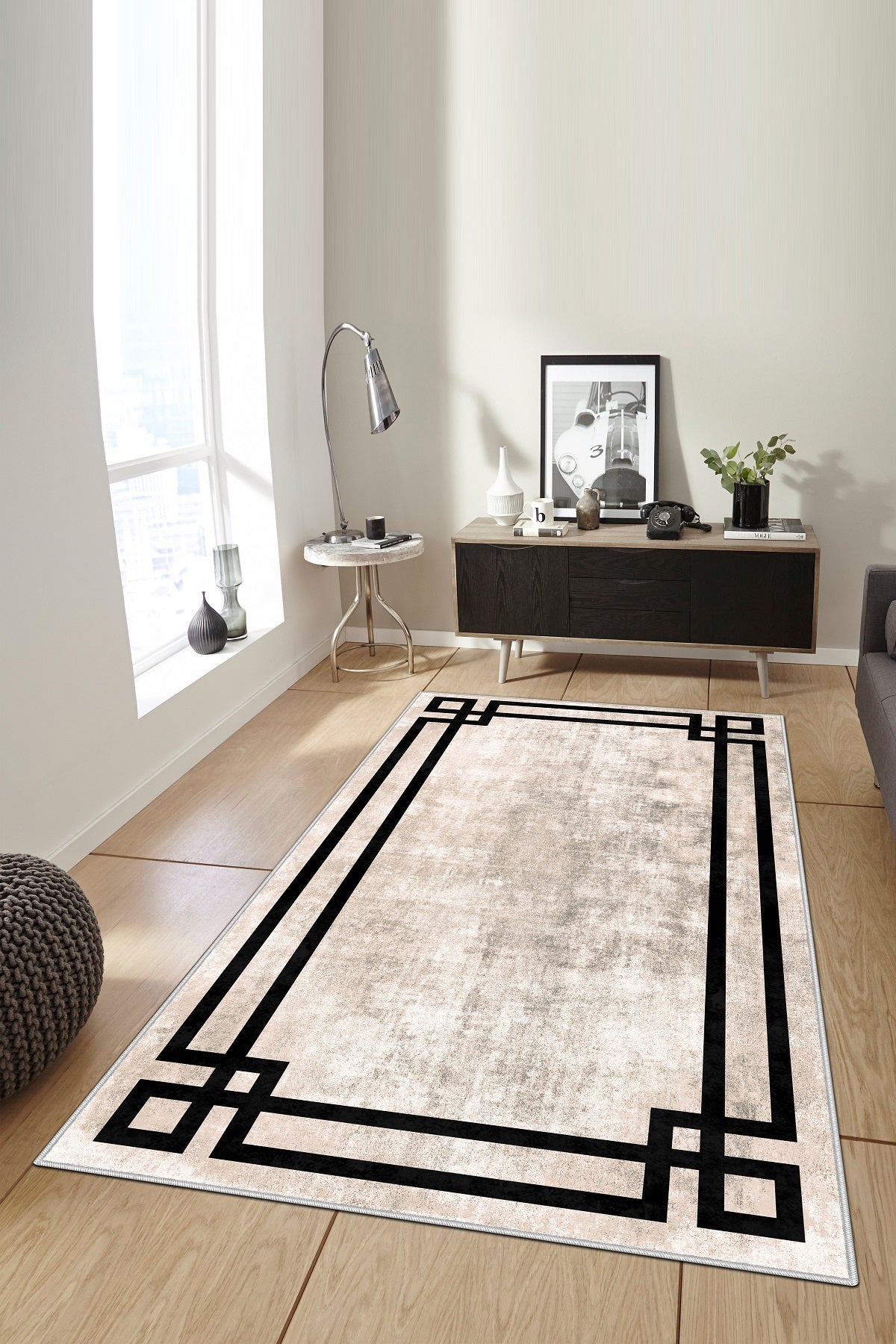 West Home Dijital Baskılı Yıkanabilir Kaymaz Taban Salon, Mutfak ve Yolluk Halısı-422 Beige
