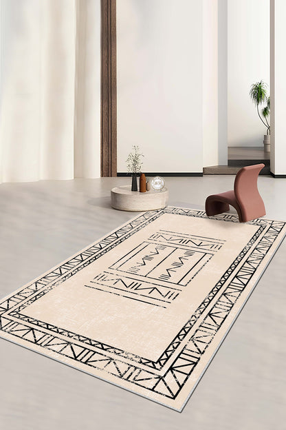 West Home Dijital Baskılı Yıkanabilir Kaymaz Taban Salon, Mutfak ve Yolluk Halısı-435 Beige