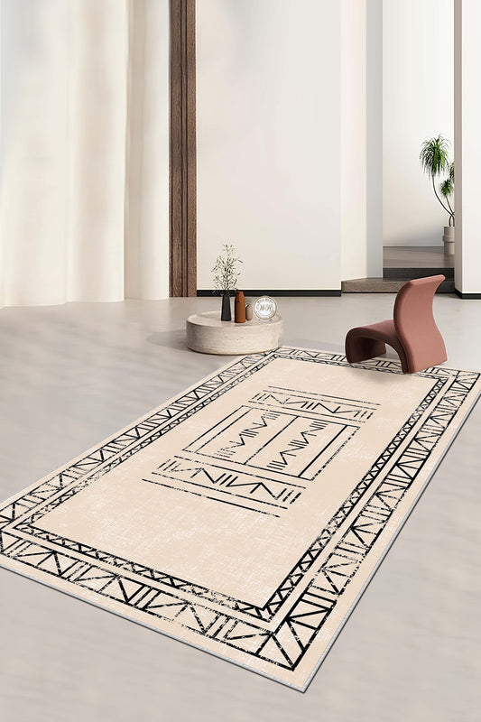 West Home Dijital Baskılı Yıkanabilir Kaymaz Taban Salon, Mutfak ve Yolluk Halısı-435 Beige
