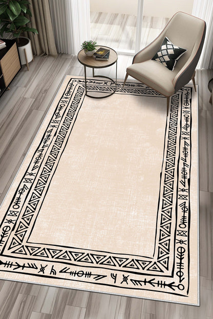West Home Dijital Baskılı Yıkanabilir Kaymaz Taban Salon, Mutfak ve Yolluk Halısı-440 Beige