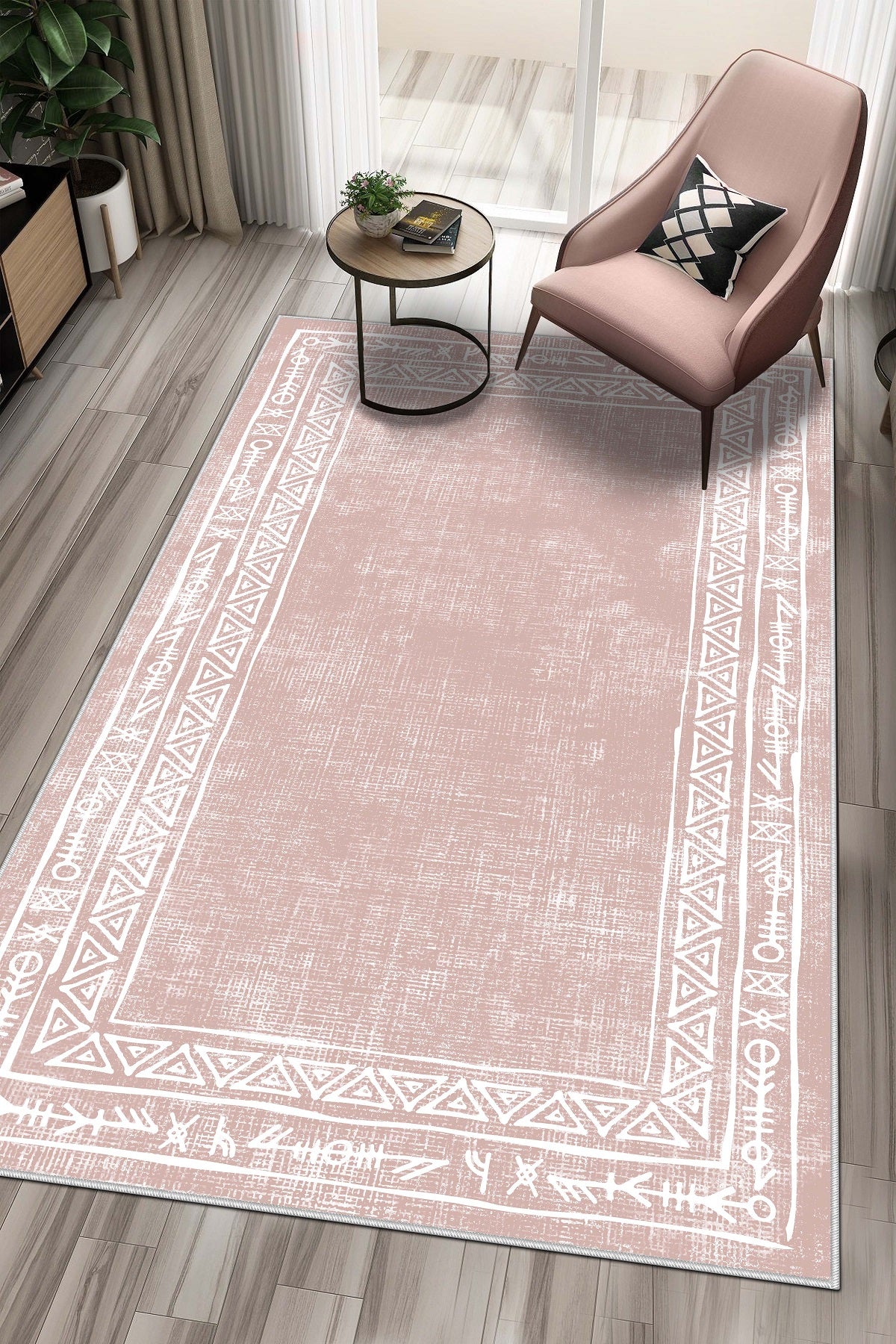 West Home Dijital Baskılı Yıkanabilir Kaymaz Taban Salon, Mutfak ve Yolluk Halısı-440 Rose