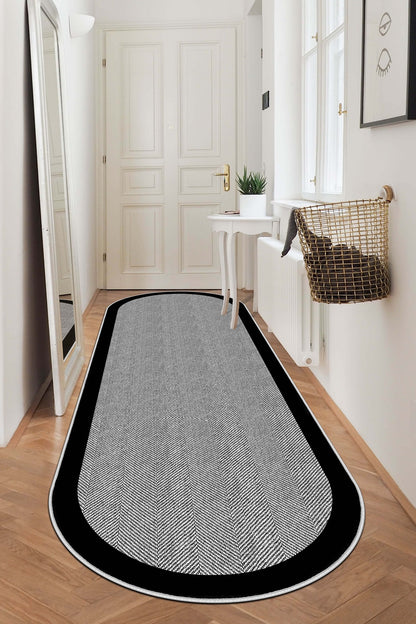 West Home Dijital Baskılı Yıkanabilir Kaymaz Taban Salon, Mutfak ve Yolluk Halısı-445 Grey