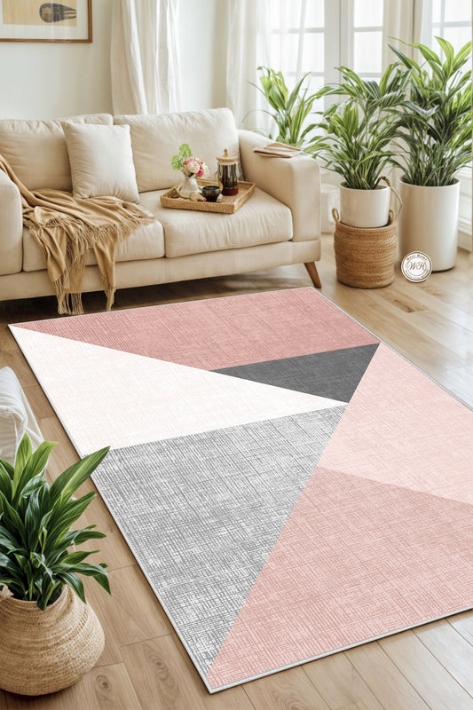 West Home Dijital Baskılı Yıkanabilir Kaymaz Taban Salon, Mutfak ve Yolluk Halısı-447 Rose