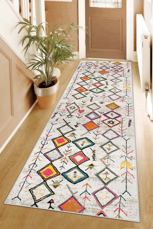 West Home Dijital Baskılı Yıkanabilir Kaymaz Taban Salon, Mutfak ve Yolluk Halısı-470 Multy