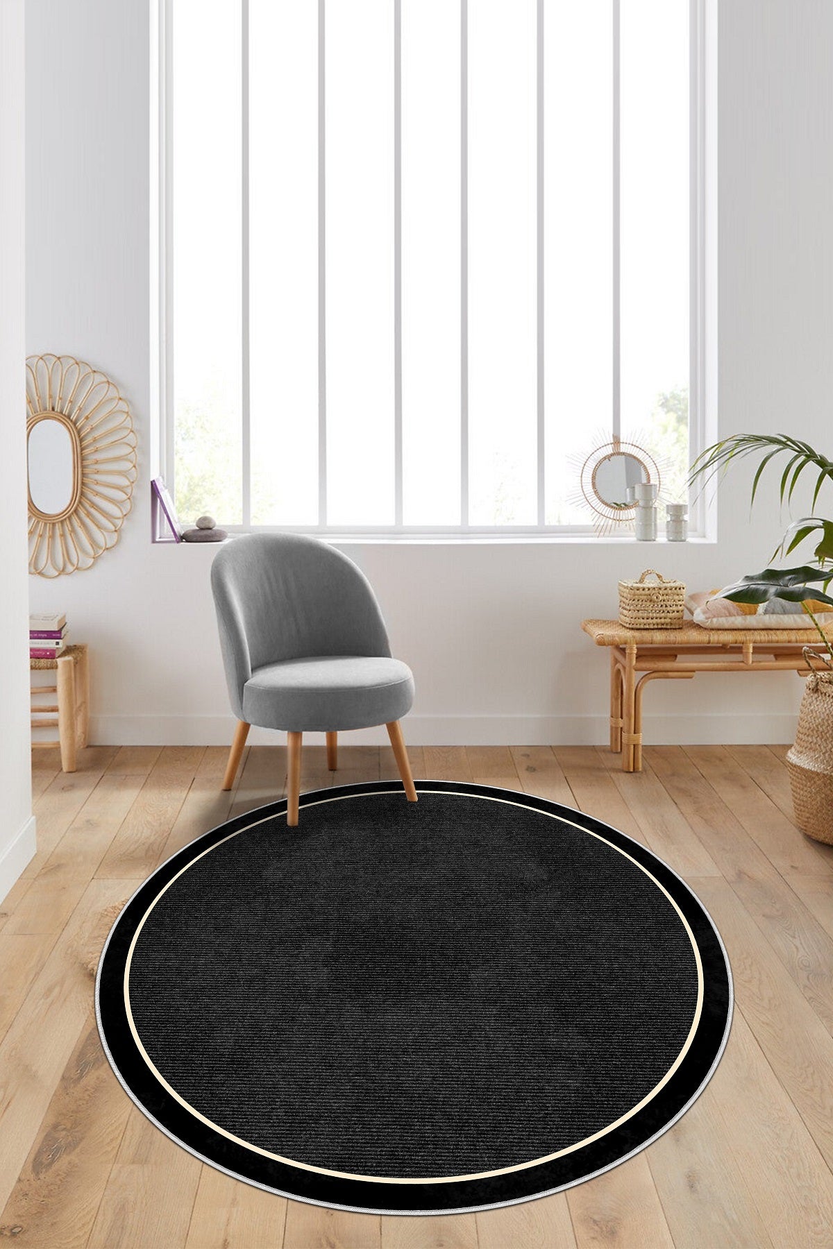 West Home Dijital Baskılı Yıkanabilir Kaymaz Taban Salon, Mutfak ve Yolluk Halısı-478 Black