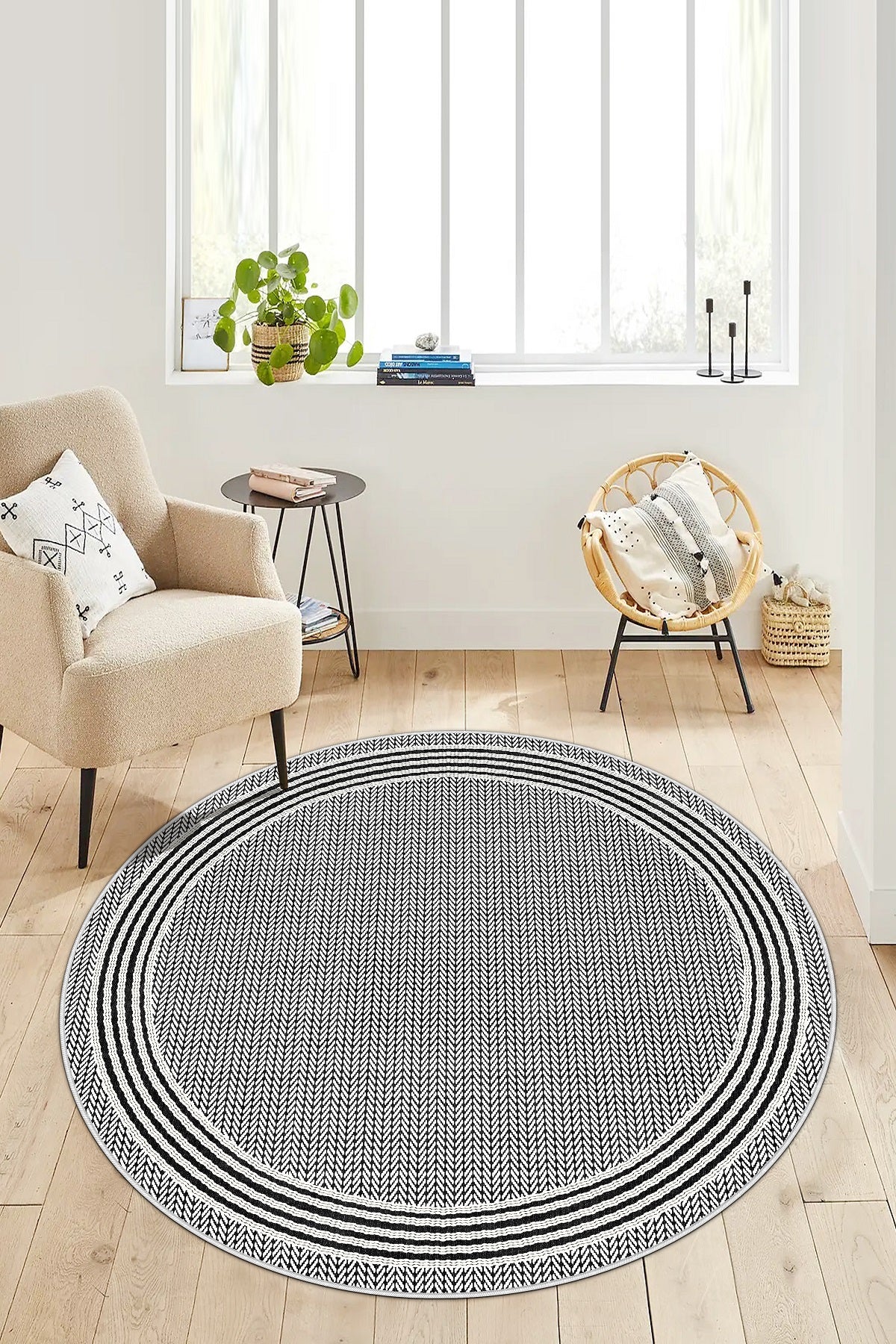 West Home Dijital Baskılı Yıkanabilir Kaymaz Taban Salon, Mutfak ve Yolluk Halısı-479 White