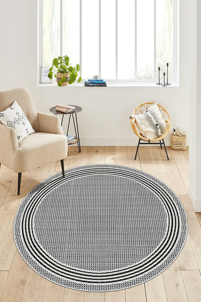 West Home Dijital Baskılı Yıkanabilir Kaymaz Taban Salon, Mutfak ve Yolluk Halısı-479 White
