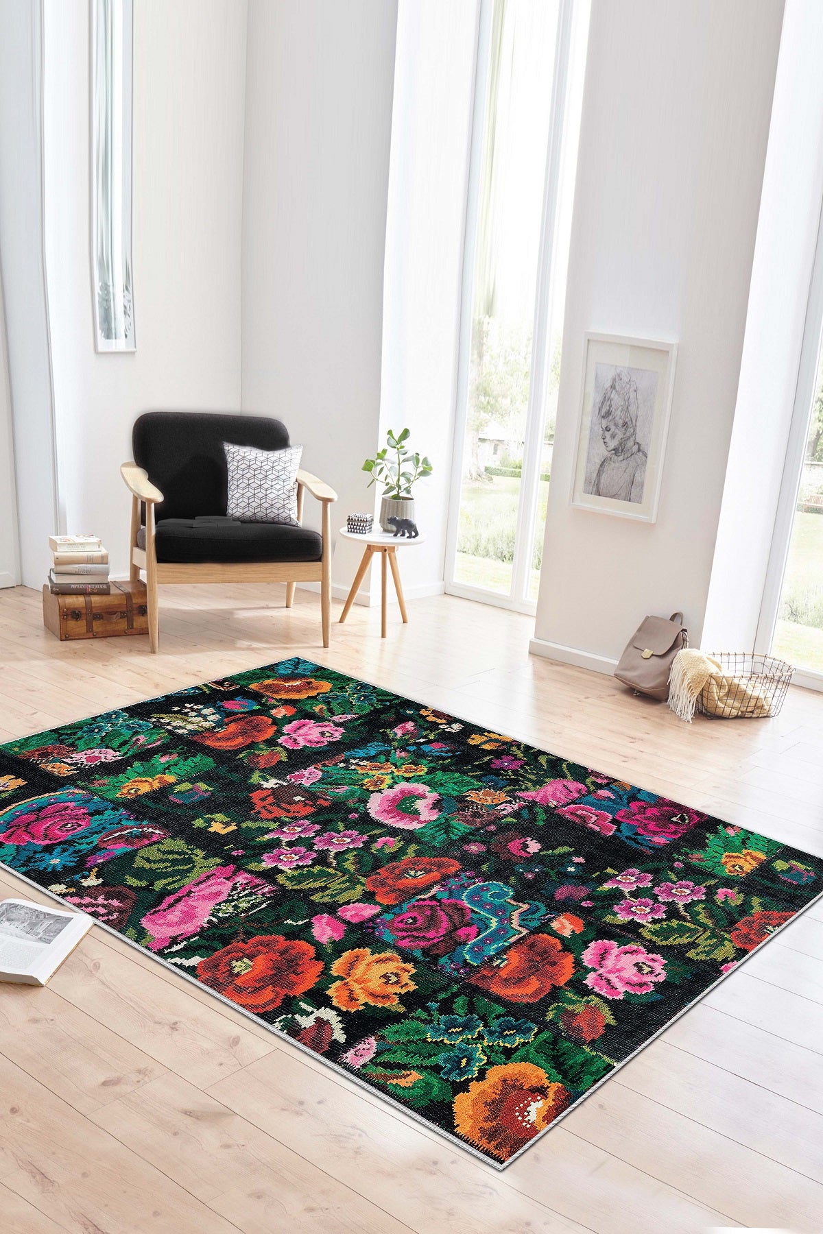 West Home Dijital Baskılı Yıkanabilir Kaymaz Taban Salon, Mutfak ve Yolluk Halısı-480 Multy