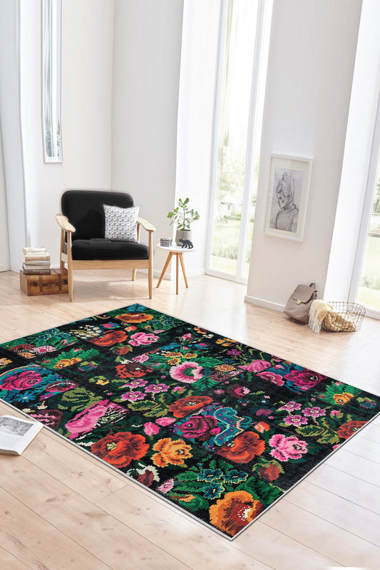 West Home Dijital Baskılı Yıkanabilir Kaymaz Taban Salon, Mutfak ve Yolluk Halısı-480 Multy