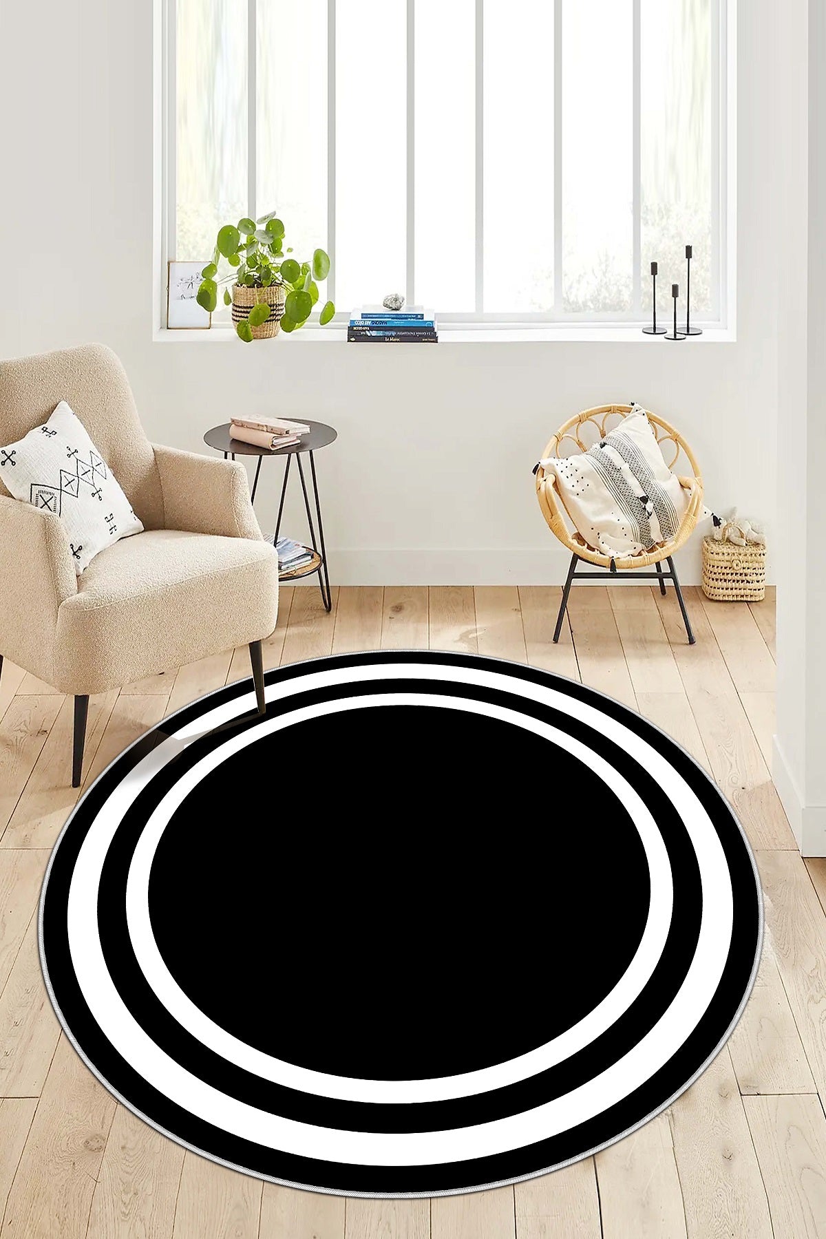 West Home Dijital Baskılı Yıkanabilir Kaymaz Taban Salon, Mutfak ve Yolluk Halısı-496 Black