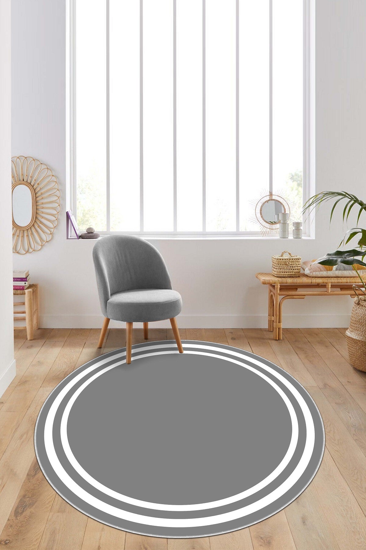 West Home Dijital Baskılı Yıkanabilir Kaymaz Taban Salon, Mutfak ve Yolluk Halısı-496 Grey