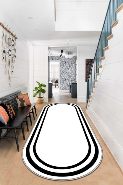 West Home Dijital Baskılı Yıkanabilir Kaymaz Taban Salon, Mutfak ve Yolluk Halısı-496 White