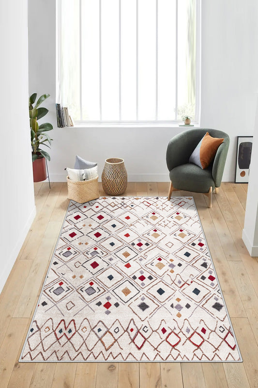 West Home Dijital Baskılı Yıkanabilir Kaymaz Taban Salon, Mutfak ve Yolluk Halısı-499 Multy