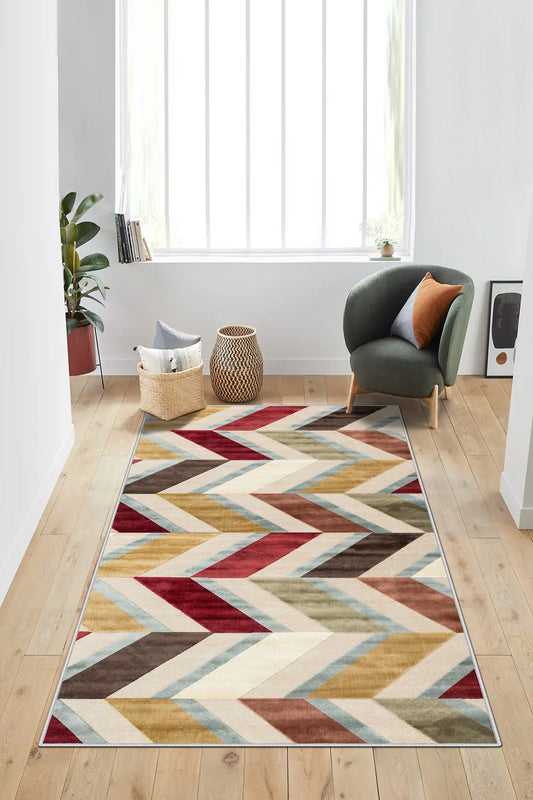 West Home Dijital Baskılı Yıkanabilir Kaymaz Taban Salon, Mutfak ve Yolluk Halısı-500 Multy