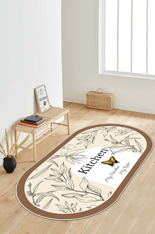 West Home Dijital Baskılı Yıkanabilir Kaymaz Taban Mutfak Halısı-528 Sand