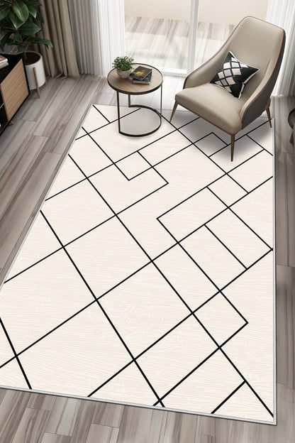 West Home Dijital Baskılı Yıkanabilir Kaymaz Taban Salon, Mutfak ve Yolluk Halısı-533 Beige