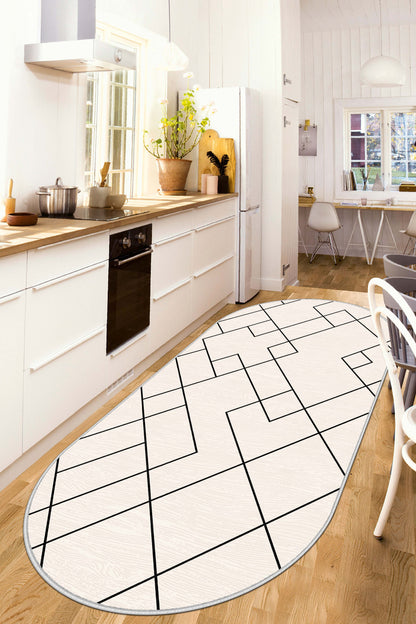 West Home Dijital Baskılı Yıkanabilir Kaymaz Taban Salon, Mutfak ve Yolluk Halısı-533 Beige