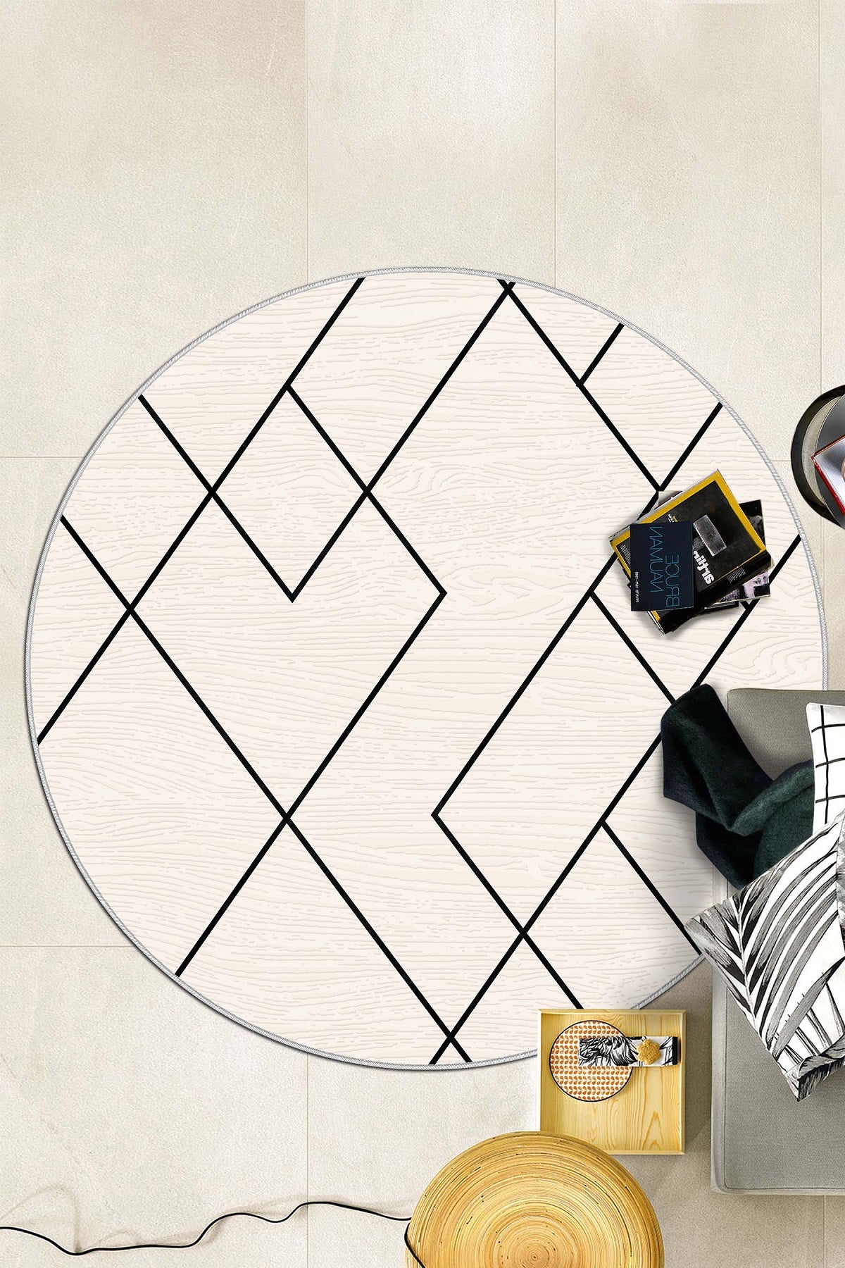 West Home Dijital Baskılı Yıkanabilir Kaymaz Taban Salon, Mutfak ve Yolluk Halısı-533 Beige