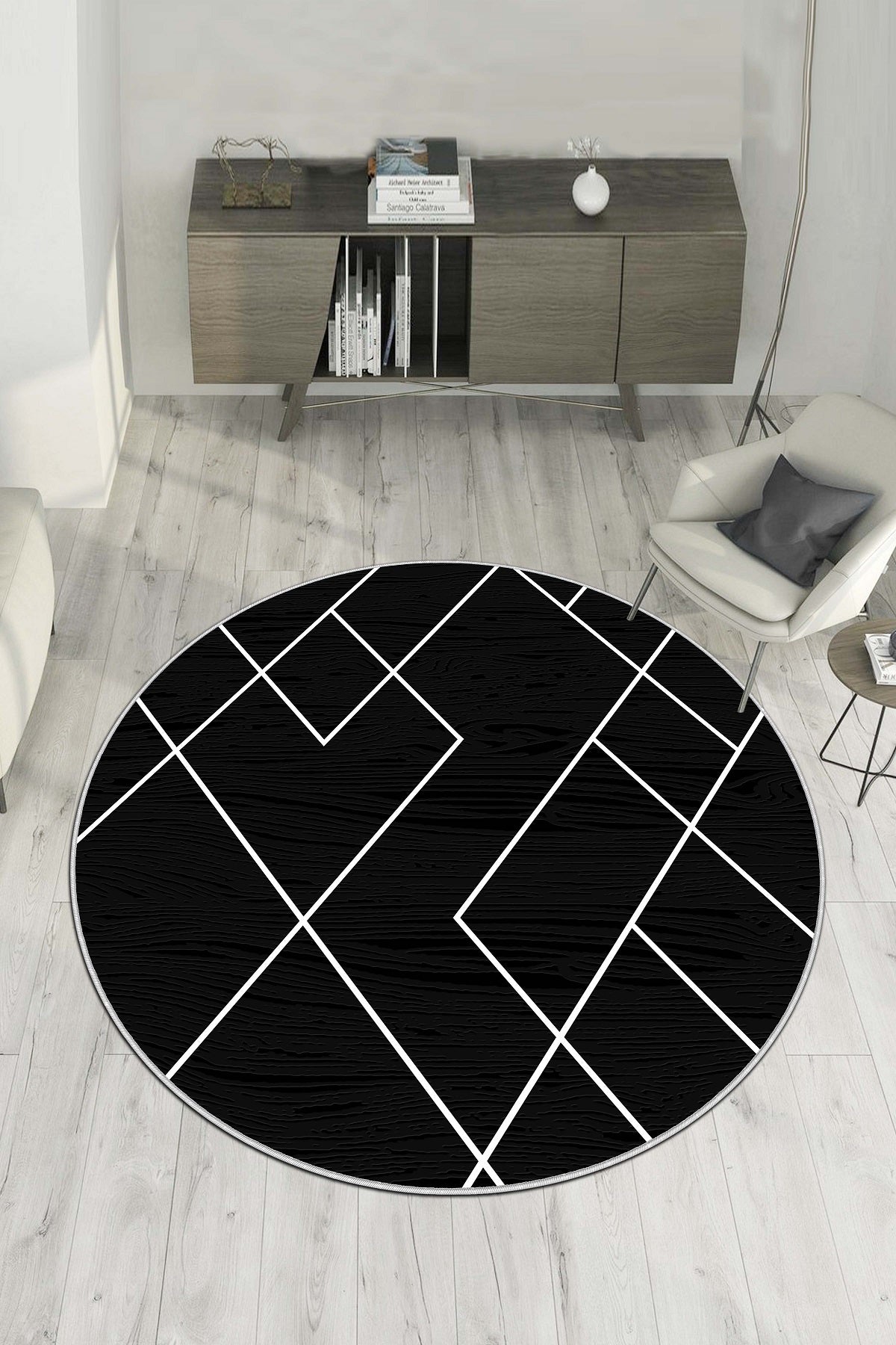 West Home Dijital Baskılı Yıkanabilir Kaymaz Taban Salon, Mutfak ve Yolluk Halısı-533 Black